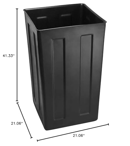 Image of Alpine Industries Rugged 40-Gallon All-Weather Outdoor Recycle Bin Trash Container - Weather Resistant Metal Trash Can with 4 Openings and Lockable Lid Use in Commercial Spaces and Open Ground Areas