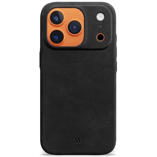 WIIUKA Hülle für iPhone 17 Pro Leder aus Deutschland Lederhülle extra Dünn Premium Handyhülle Case Qi skiin More Vintage Schwarz