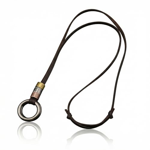 OKKRMGZ Leather Necklace for Men Boho Pendant Necklaces Jewelry for Man Women Cool Multilayer Long Sweater Chain Vintage Handmade Fashion Accessory