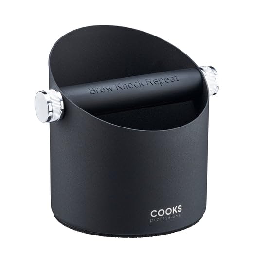 Cooks Professional Steel Espresso Knock Box | Coffee Grounds Bin | Black