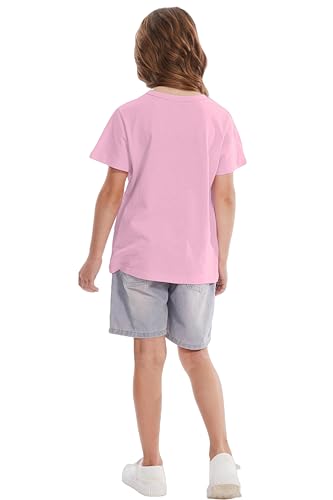 Image of Girls Hawaiian Print Beach T-Shirt Crew Neck Tops Summer Casual Short Sleeve Vacation Tees for Kids Teen 1-14 Years