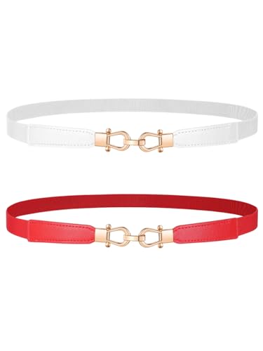 onenine Stretchy Elastic Belts for Women - Thin Waist Belts for Dress2