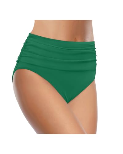Image of Tempt Me Women's High Waisted Bikini Bottom Tummy Control Ruched Bathing Suit Swim Bottom