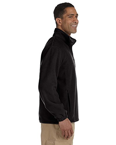 Men's 8 oz. Full-Zip Fleece, 3XL, BLACK3