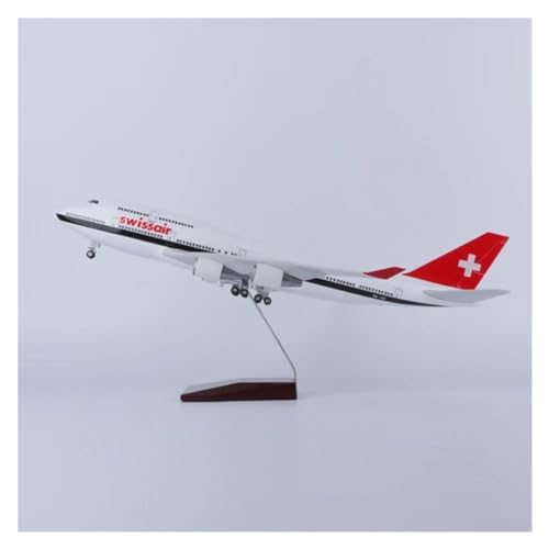 Avión a escala 1/150 B747 Swissair réplica diecast de 47 cm para maquetas de colección