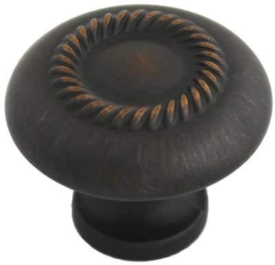 Cosmas 10 Pack 228ORB Oil Rubbed Bronze Rope Cabinet Hardware Knob - 1-1/4" Inch Diameter