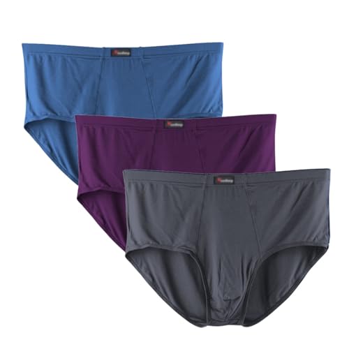 XHCOHWWU Men's 3 Pack Underwear Oversized XL-8XL Plus Size Inner Pants Fat Guy Boxer Briefs Big & Tall Loose Underpants(Style4,8XL)