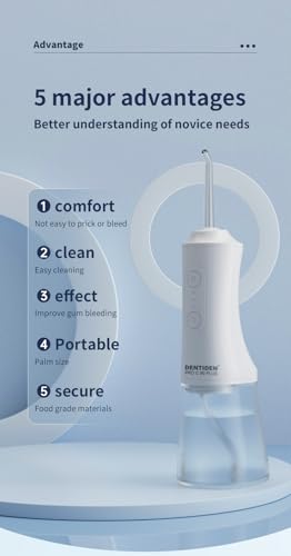 Image of Pro C90 Plus Cordless Water Flosser for Teeth Cleaning | 360 Rotating Nozzles | 3 Cleaning Modes | 4 Interchangeable Tips | Rechargeable Portable Oral Irrigator | White