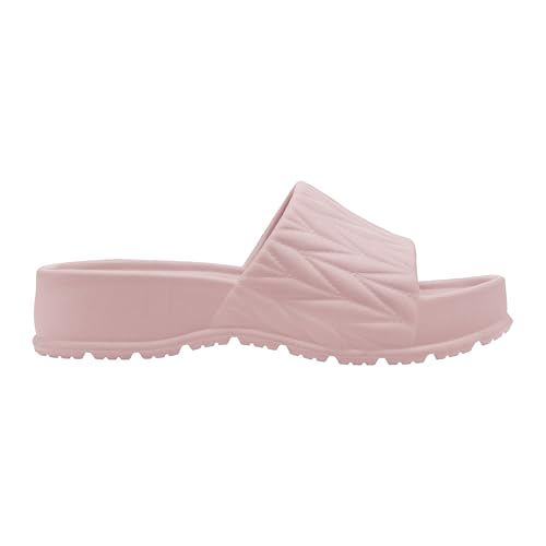 Image of DEBONGO Women's EVA Slider Sandals - Textured Open-Toe Slip-On with Cushioned Footbed | Lightweight Flat Sliders for Daily, Indoor & Outdoor Wear