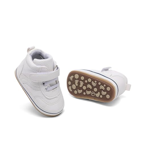 Image of Clowora Baby Boys Girls Shoes Non-Slip Rubber Sole Sneakers Infant First Walking Toddler Crib Shoes Newborn Loafers Flats.