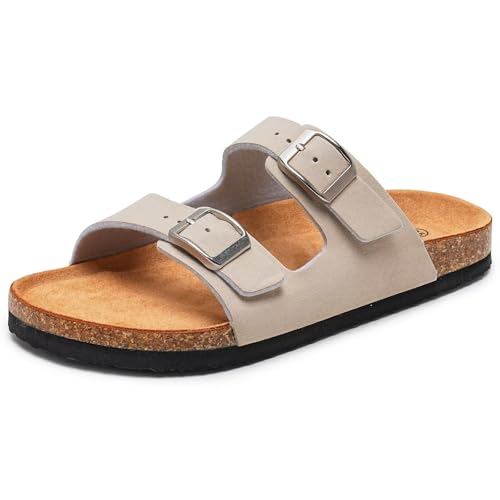 Image of Torotto Kids Sandals Boys Girls Slide Summer Non-slip Cork Glitter Toddler Slippers with Adjustable Straps for Indoor & Outdoor