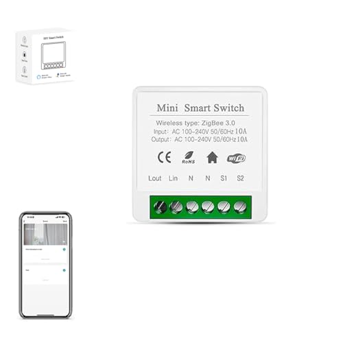 IHSENO ZigBee3.0 Smart Breaker Mini Relay Switch, ZigBee Light Switch Need Zigbee Hub Work with Tuya Smart Life APP Scene Remote Button for Tuya Devices (1)