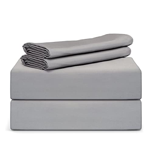 TAFTS Bamboo Sheets Queen Size - 100% Bamboo Viscose Sheet Set - 400TC Bamboo Bed Sheets - 4 Pieces - 17” Deep Pocket - Silk Feel, Cooling, Anti-Static, Hypoallergenic (Space Grey)