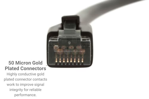 Cable Patch Ethernet Cat8 0.5 ft Negro RJ45 miniatura 4