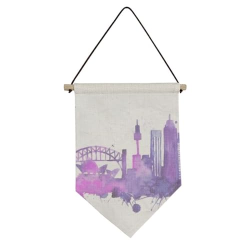 Toile opéra de Sydney drapeau aquarelle pour salon et bureau moderne