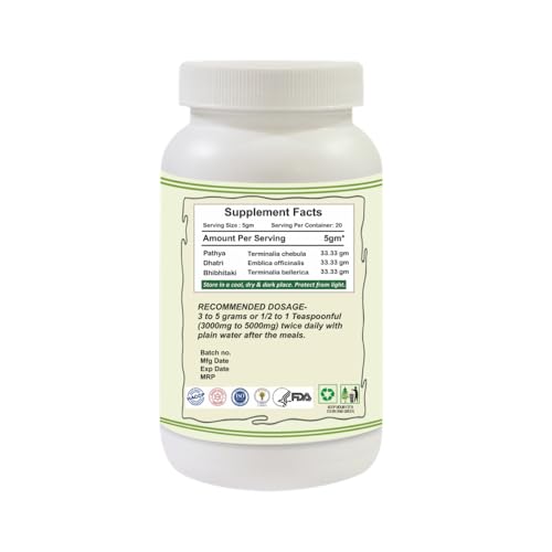 Triphala Churna Powder 100g | Ayurvedic Blend of Amla, Haritaki & Bibhitaki | Natural Immunity Booster, Antioxidants Rich | Digestive Support & Stress Relief for Men & Women