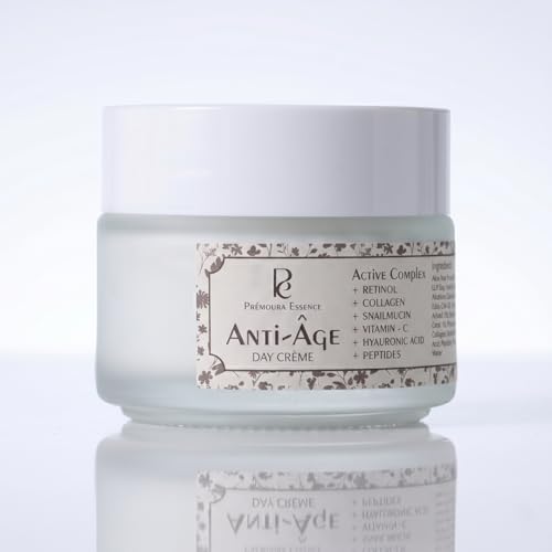 Image of Premoura Anti Aging Day Cream with Retinol 0.2% and Hyaluronic Acid 100g | Strengthens Skin Barrier, Boosts Hydration | Vitamin C Cream For Women and Men |Collagen, and Peptides