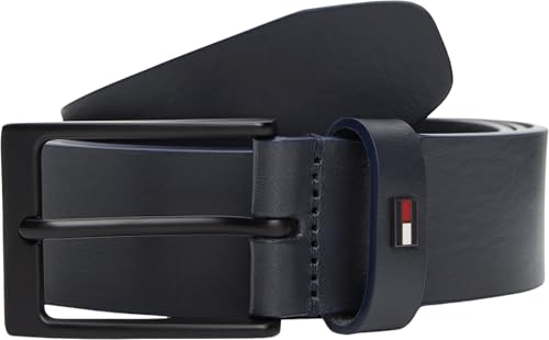 Tommy Hilfiger Herren Gürtel Layton 3,5 cm Ledergürtel, Blau (Space Blue), 95 cm – Ansicht 1