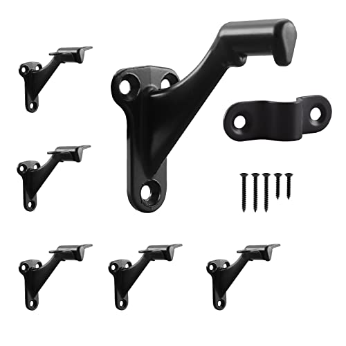 Handrail Stair Brackets 3 Oil Rubbed Bronze Finish 6 Pack Heavy Duty Support Hardware for Stairways with Screws Staircase Hand Rail Bracket for Home or Office HOME MASTER HARDWARE