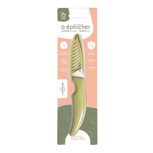 Durandal - Couteaux de cuisine en céramique avec étui, 4 tailles de lames - Découpe, épluche et tranche viandes, légumes, fruits