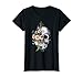 Femme T-shirt pour femme et fille, motif tête de mort, motif roses T-Shirt