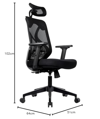 Image of ErgoLab Glider Office Chair High Back Mesh Ergonomic Chair for Office Work at Home, Revolving Computer Chair Cushion Seat and Adjustable Height and 1D Armrests with 3 Year Warranty -Black