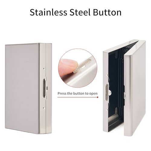 Image of Credit Card Holder Wallet Stainless Steel Card Case RFID Blocking Business Card Holder Protector for Women Men