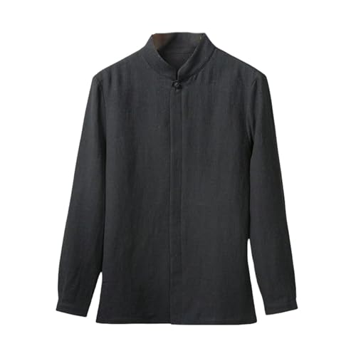 Chemise homme lin et coton style chinois coupe étroite pour les loisirs