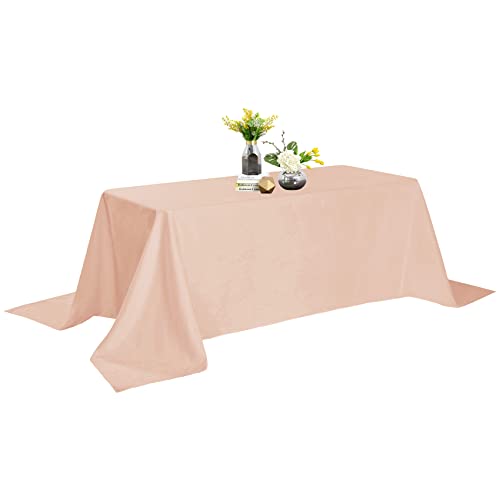 90x156 Dusty Pink Tablecloth - Stain and Wrinkle Resistant Washable Polyester Table Cloth, Decorative Table Cloth for Dining Table, Buffet Parties and Wedding, Dusty Pink by Bailarina - Used condition - US$15.25