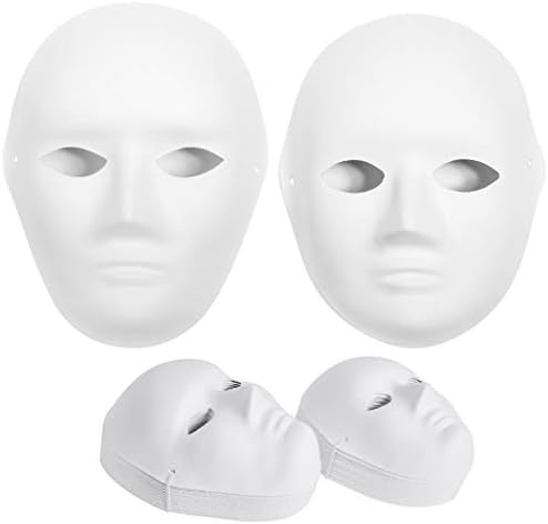 30 PK Paper Mache Masks 2 Sizes; Create Craft Projects: Wall Decorations Theater and Halloween Costumes