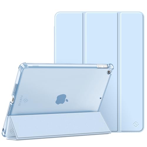 FINTIE Custodia per iPad 10.2 Pollici 9a / 8a / 7a Generazione (2021 2020 2019) con Built-in Pencil Holder - Sottile Leggero Semi-Trasparente Cover Case con Auto Sveglia/Sonno, Cielo Blu