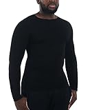 KOCLES Gynecomastia Compression Shirts for Men Long Sleeve, Seamless Slimming Body Shaper Undershirt, Moobs Tummy Control Shapewear, Belly Stomach Girdles, Sports Workout T-Shirts Tops (Black, Large)