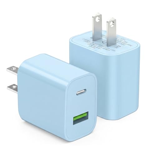 Image of 2 Pack USB C Charger Block, Dual Port Type C Wall Charger Fast Charging 20W Power Adapter Cube for iPhone 14 /14 Pro /14 Pro Max /14 Plus /13 /12 /11, XS /XR /X, iPad, Samsung, More