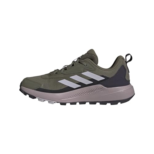 adidas Women's Terrex Anylander Hiking Shoe, Olive Strata/Silver Dawn/Amber Tint, 8