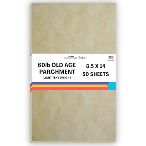 50 Old Age Parchment 60lb Text Weight 8.5 X 14 inches Stationery Paper Colored Sheets Legal Size -Printable Old Parchment Semblance