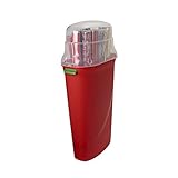HOMZ Holiday 30 Container, Red Base, Clear Lid with Green Latches, Set of 2 Plastic Wrapping Paper Storage, 30 Inches, 2 Sets