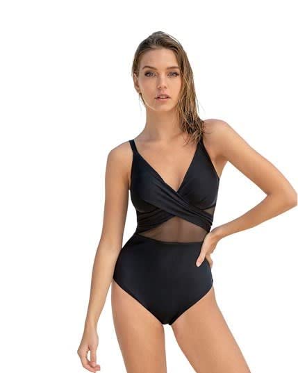 LeonisaBañador Entero con Push up Medio de Pecho y Control Suave de Abdomen
