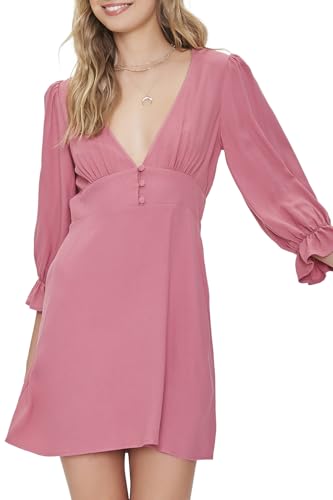 Forever 21 - Minivestido con Manga Trompeta para Mujer, Rosa, M
