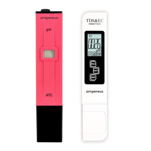 Image of AMPEREUS Digital EC, TDS & pH Meter | Water Quality Tester for Home, RO, Aquarium & Hydroponics | Accurate Purity, pH & TDS Measurement for Reliable Water Testing