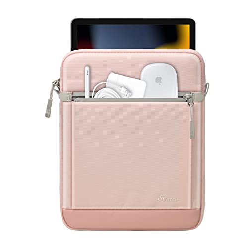 SIMTOP Tablet Tasche 11 Zoll, Tragetasche mit Schultergurt Kompatibel ipad air 2023 ipad pro 11 Tasche Made of Polyester Reißverschlusstasche Umhängetasche für Tablets Rosa