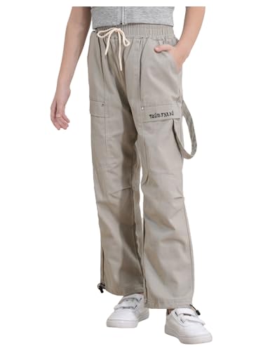 JEATHA Boy's Hip Hop Dance Pants Casual Cargo Joggers Adjustable Drawstrings Sweatpants for Kids Hiking