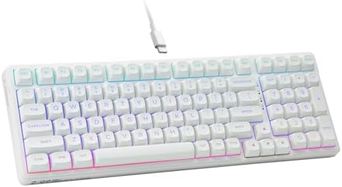 HUO JI E-Yooso Creamy Mechanical Keyboard Wired, RGB Backlit, White