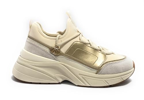 J Liu Jo Sneaker (LJ01 02 Milk/Light Gold, Sistema Taglie Calzature EU, Adulto, Donna, Numero, Media, 41)