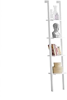 SoBuy® FRG15-W, Modern 4 Tiers Ladder Shelf Wall Shelf Stand Shelf Bookcase Storage Display Shelf