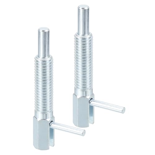 QUARKZMAN 2 Stück Ausziehbarer Indexierungs-Spannstift, M10 l Feder-Spannstift aus Kohlenstoffstahl Federbelasteter Riegel Teleskopverriegelungsstift für Maschinenbau Schiffbau