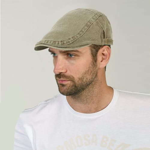 Image of 3Pcs Men's Newsboy Caps Cotton Cooling Hat Adjustable Flat Cap for Men