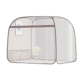 GJMSSMY Tenda antizanzare a Scomparsa, baldacchino da Letto Portatile con zanzariera in Rete e Fondo, Tenda in Tela a Porta Singola per Letto Singolo/Matrimoniale, Facile da riporre, B, 90