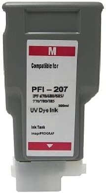 Vivid Colors PFI207 M Magenta Ink Compatible Cartridge for PFI207 IPF680 IPF685 IPF780 IPF785 Printer 300ML