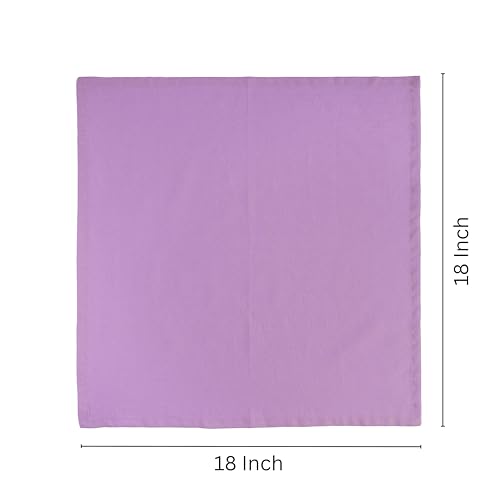 Image of FINGERCRAFT Table Napkins 18x18 Inches Set of 6 Cotton Linen Blend Fabric Dinner Cloth Napkins Washable and Reusable, Good Absorbency for Home, Parties, Hotels (Lilac)