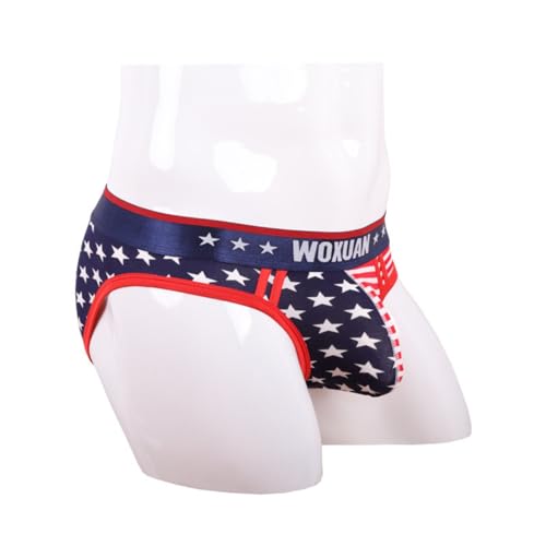 Mens Independence Day Underwear USA Flag Print G-String T-Back Thong Sexy Cut Out Gay Briefs Sissy Underpants 5